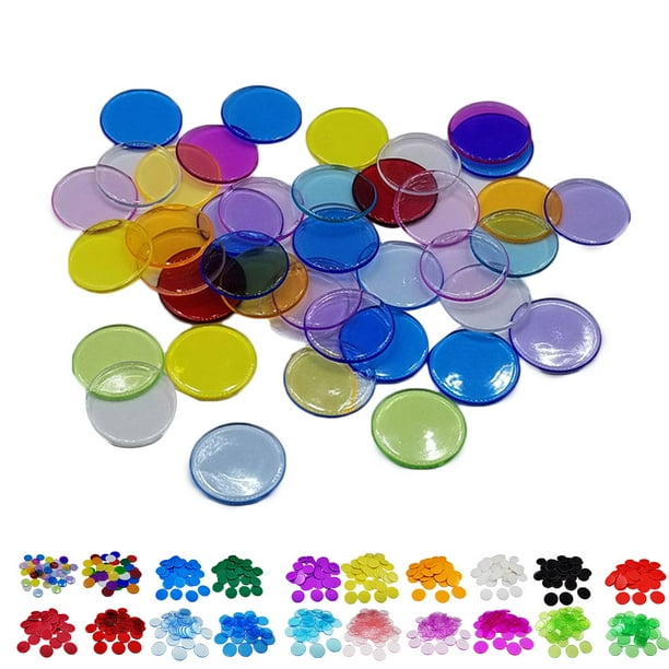 Jetons de jeu amusants pour la famille Fournitures de jeu pour enfants  Jetons multicolores Marqueurs de bingo Jetons en plastique de 19 mm 