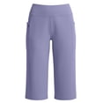 thumbnail image 2 of Cargo Capris New Capris for Women Stretchy High Waist Slim Fits Yoga Jogger Pants Wide Leg Outdoor Sports Capris with Pockets, 2 of 7