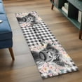 thumbnail image 3 of Runner Rug 2'x6', Black Cow Floral Washable Non-Slip Hallway Runner Rugs, Black Buffalo Plaid Farmhouse Animals Bedside Rugs Floor Mats Carpet Runners for Kitchen Bathroom Laundry Room, 3 of 8