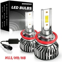 H8 H9 H11 LED Bulbs, Headlights, Fog Lights or DRL, 6000K Xenon White Extremely Super Bright Replacement for Cars, Trucks, Motorcycles