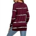 thumbnail image 2 of Women's Popular Tie-dye Printed Striped Round Neck Loose Long-sleeved Shirt Top, 2 of 2