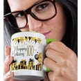 thumbnail image 2 of 3drose, Yellow and Black Gifts and Balloons Happy 100th Birthday, 11oz Two-tone Green Mug, 2 of 6