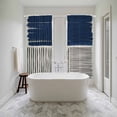 thumbnail image 4 of Navy Blue Striped Kitchen Curtain for Berdoom Living Room Cafe 72 Inch Length, Farmhouse Stripes Modern Abstract Tiers Curtains Light Filtering Drapes Rod Pocket Window Treatment 2 Panels 52"Wx72"L, 4 of 8