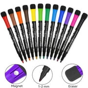 QingY-12 Magnetic Whiteboard Pens and Eraser set, Fine Tip White Board Pens Colour White Board for Office Accessories Weekly Planner