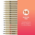 thumbnail image 2 of SAKURA Pigma Micron Fineliner Pens - Archival Black Ink Pens - For Writing, Drawing, or Journaling - Assorted Point Sizes - 16 Pack, 2 of 9