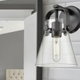 thumbnail image 4 of Innovations Lighting  Pilaster II Cone - 1 Light 6" Wall-Mounted Sconce Clear/Matte Black, 4 of 4