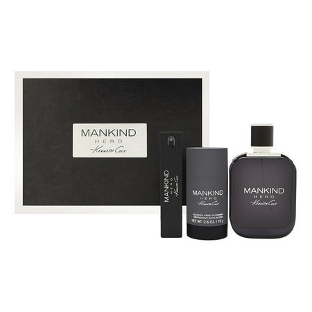 Boys Kenneth Cole 3 Piece - Kenneth Cole Mankind Hero for Men 3 Piece Set Includes: 3.4 oz Eau de Toilette + 0.5 oz Eau de Toilette Spray + 2.6 oz Deodorant Stick