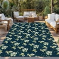 thumbnail image 2 of Blue Summer Botanical Outdoor Rug 6x9 Ft - Reversible Patio Rug Outdoor Camping Rugs, Green Spring Floral Birds Farmhouse Indoor Outdoor Area Rugs, Non-Slip Outdoor Carpet Runner for Deck/Porch, 2 of 8