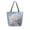 Large Flower in Full Bloom, variant on Open Top Canvas Tote Bag with Zipper Reusable Shopping Bag 13.5x15" Roomy Carryall Blue Leaves and Sunflowers