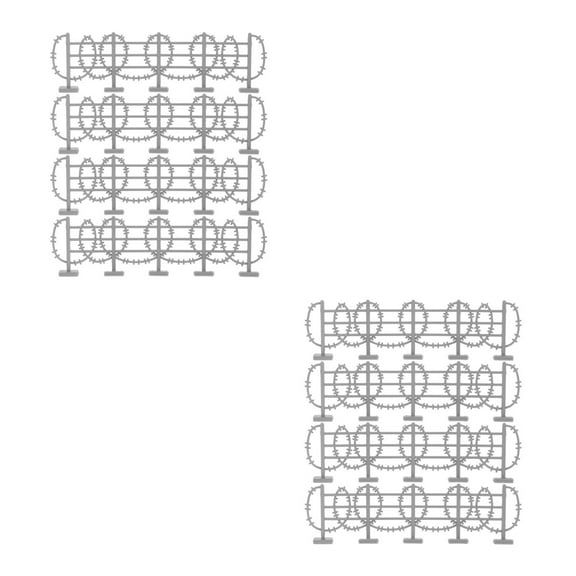 WORGEOUS 100 pcs  Wire Toy Fence army Scene Model Miniature Garden Fence Farm Animal Toys Decorative Garden Border Fence Kids Fencing