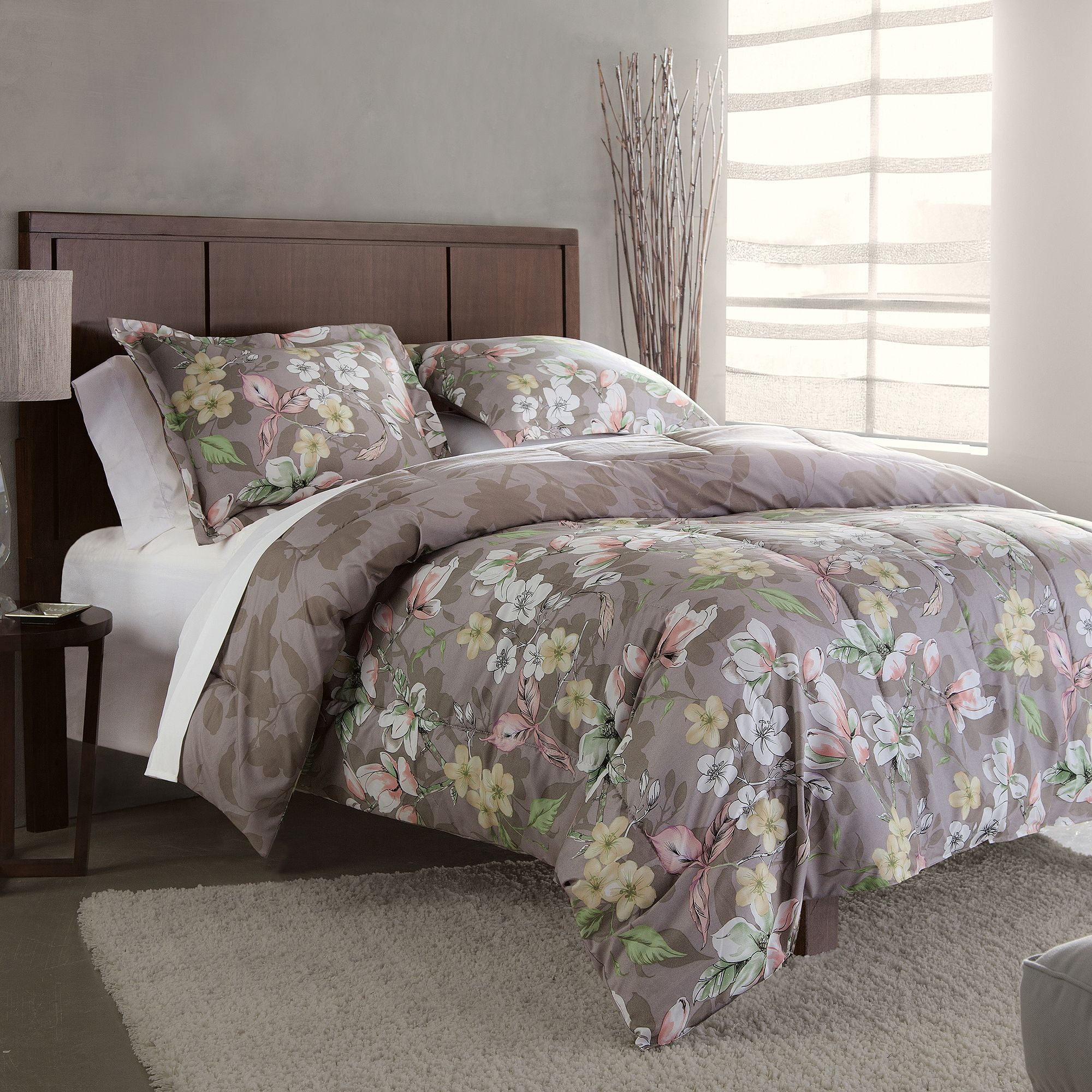 Divatex Home Fashions Natalie Bedding Comforter Set, Gray - Walmart.com