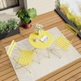 thumbnail image 3 of 3Pcs Folding Bistro Set, Foldable Patio Furniture Set with Premium Frame, Outdoor Bistro Table and Chairs Set of 2 for Patio, Garden and Balcony, Yellow, 3 of 9