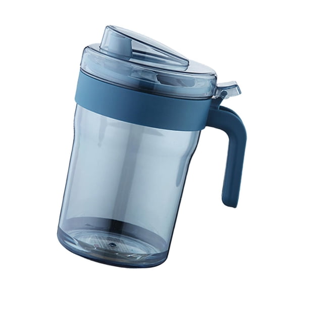 Botella de aceite, recipiente para condimentos para cocina, tapa automática de 500 ml, boquilla antigoteo, vertedor de aceite de oliva, dispensador de Azul