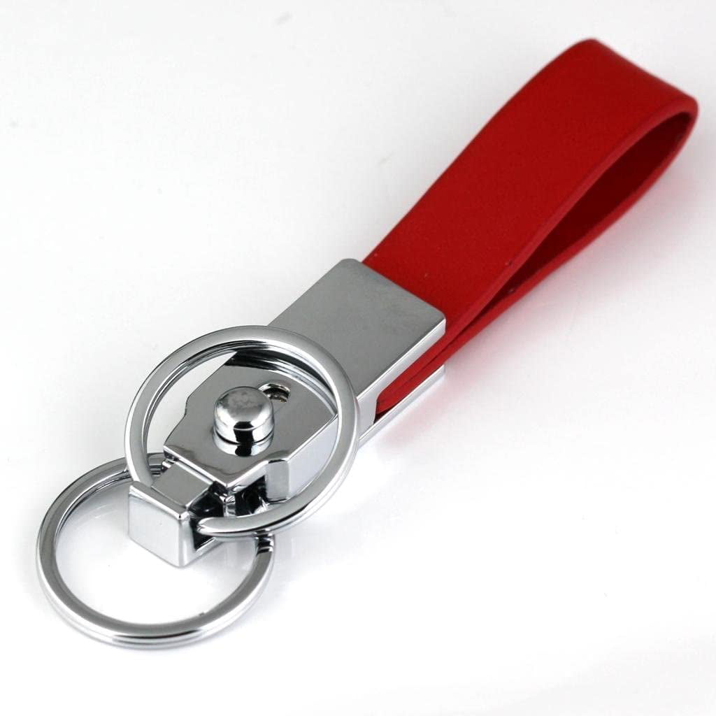 AndyGo Gift Clip on Belt Loops Pants Buckle Leather Polished Sliver Keyring Keychain Car Key Chain Ring Key 