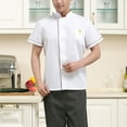 thumbnail image 3 of Unisex Summer Short-sleeved Chef Uniform Basical Chef Tops Catering Shirt for Bakery Hotel Restaurant - Size XL (White), 3 of 7
