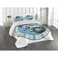 thumbnail image 2 of Ambesonne Zodiac Quilted Coverlet 3 Pcs, Capricorn, King Size, Multicolor, 2 of 4