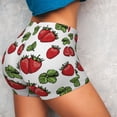 thumbnail image 4 of Vsdgher Hand Drawn Strawberry print Workout Shorts for Women Seamless Soft Smooth Gym Yoga Scrunch Active Exercise Fitness Shorts, 4 of 8