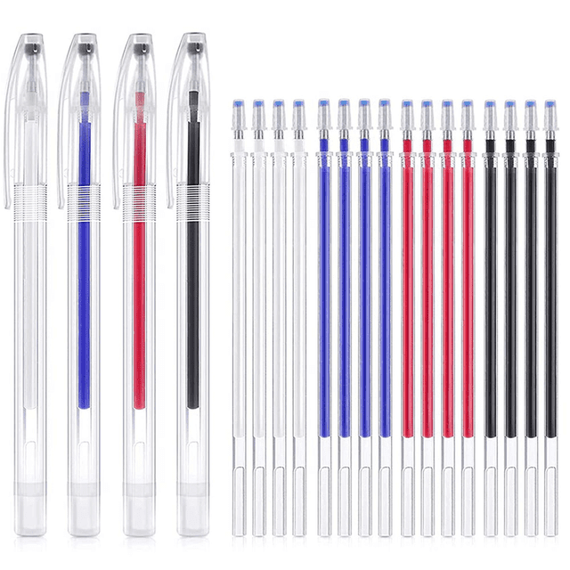 Heat Erasable Pens High Temperature Pen Fabric Marking Pens with 60 Erasable Pen Refills for Leather,Fabric