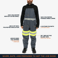 thumbnail image 4 of RefrigiWear Freezer Edge Insulated Bib Overalls - Waterproof, Heavy-Duty, -40°F Comfort Rating, High-Performance Cold Storage Workwear, 4 of 7