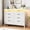 Dressers | White, variant on Farmhouse 8 Drawer Dresser with Charging Station & LED Lights, Slim Wooden Bedroom Dresser, Rustic Chest of Drawers Clothes Storage Organizer for Closet Dorm Apartments, White