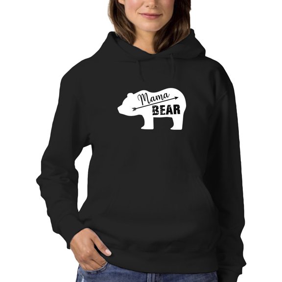 Mama Bear White Drawing Hoodie Women -GoatDeals Designs, Female Small