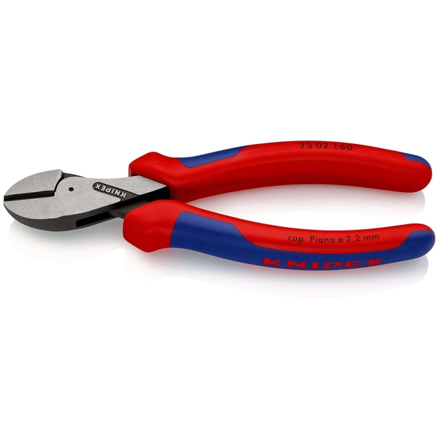 KNIPEX 73 02 160 X-Cut® Pinzas de corte diagonal compactas gran efecto palanca Con fundas en dos componentes acabado pavonado 160 mm