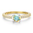 thumbnail image 3 of Gem Stone King 14K Two Tone Gold Mercury Mist Mystic Topaz and Lab Grown Diamond Engagement Ring for Women | 1.16 Cttw | Round 6MM | Gemstone November Birthstone | Size 9, 3 of 6