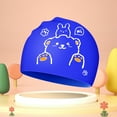 thumbnail image 2 of RTKFRFLM Youth Swim Cap Silicone Ear Protection Waterproof Anti Slip Swimming Hat Soft Comfortable Bathing Cap for Kids Boys Girls, 5-12Y, 2 of 3