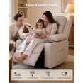thumbnail image 6 of LAZZO Nursery Recliner Chair, Power 320° Swivel Chair with Remote, Cup Holder, Adjustable Armrest, Footrest, Beige White, 6 of 8