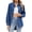 Dark blue, variant on Shirts For Women Denim Shirt Oversized Button Down Jean Shirts Shacket Ripped Distressed Coat Womens Tops