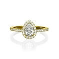 thumbnail image 2 of 8x5MM G-H VS Moissanite Ring With Diamonds (0.85 ct Moissanite Weight, 1.36 ctw dew) Pear Cut 14K Gold, 2 of 3
