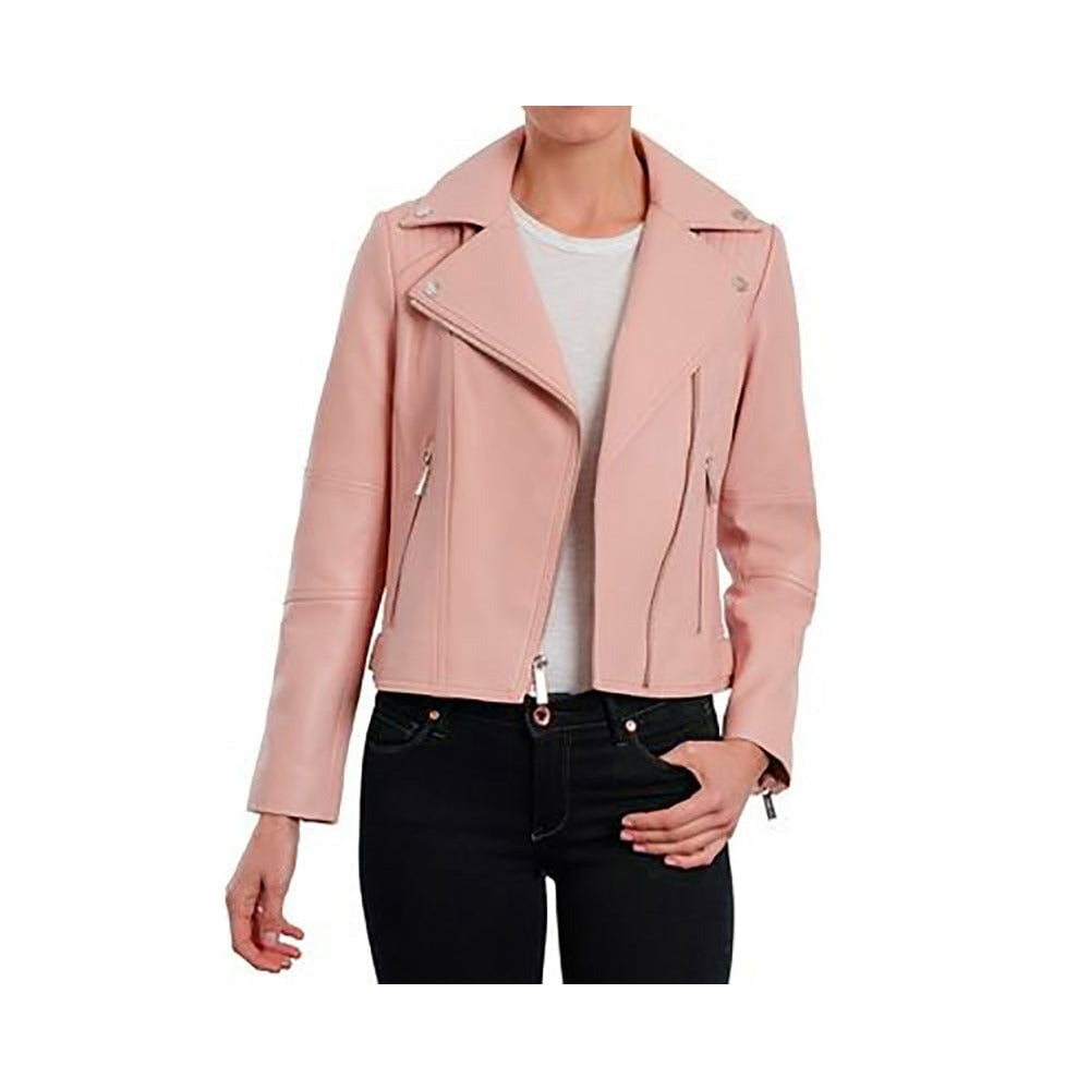 Michael kors pink leather jacket best sale