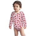 thumbnail image 2 of Xecao Hand Drawn Strawberry Print Baby unisex-baby Cotton Long-sleeve Bodysuits-3 Months, 2 of 6