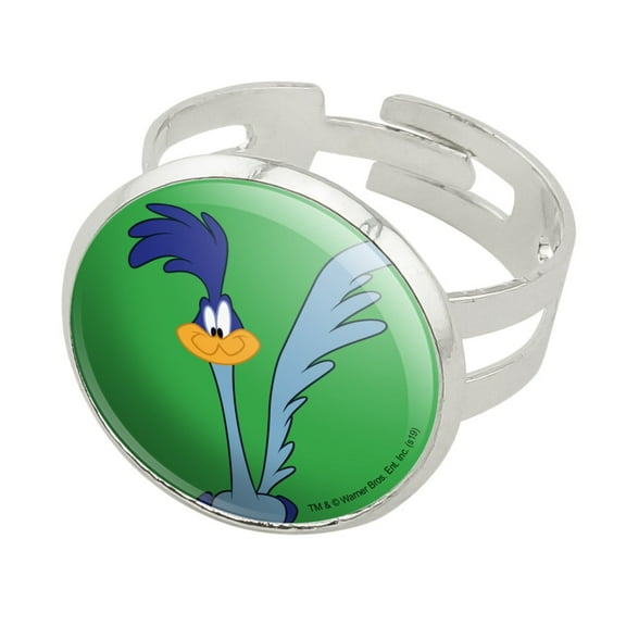 Looney Tunes Road Runner Silver Plated Adjustable Novelty Ring