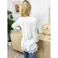 thumbnail image 2 of Women's Tops Long Sleeve Lace Trim U-Neck A Line Tunic Blouse, 2 of 6
