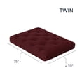 thumbnail image 2 of Loosh Home  10" Canvas Futon Mattress Burgundy Twin, 2 of 5
