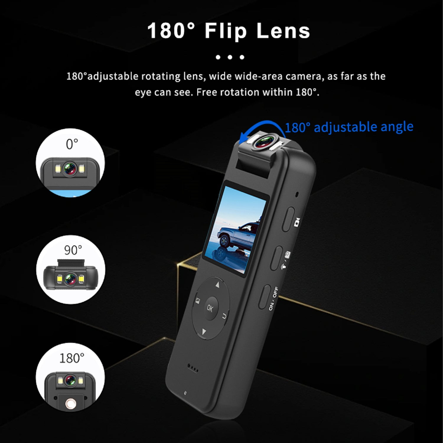 Bike Camera Action Camera 4K with Audio and Video Recording 180° Rotatable Lens, Portable HD Sports Camera for Bicycle Motorbike Outdoor