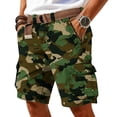 thumbnail image 3 of Bbyeadc Cargo Short for Men Relaxed Fit Camo Outdoor Hiking Work Casual Summer Shorts with Multi Pockets No Belt,Army Green (M), 3 of 4