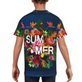 thumbnail image 5 of Wukai Summer Birds and Flowers Youth Unisex Short Sleeve T-Shirt for Boys, Girls, Teens, and Kids-Small, 5 of 7