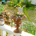thumbnail image 5 of Sungmor Cast Iron Tabletop Flower Vase, Vintage Pretty French Urn Planter Design, 7" Tall 6.6" Wide Decorative Centerpiece Flower Stand Plant Holder, Artificial Flower Arrangement Home Decor, 5 of 7
