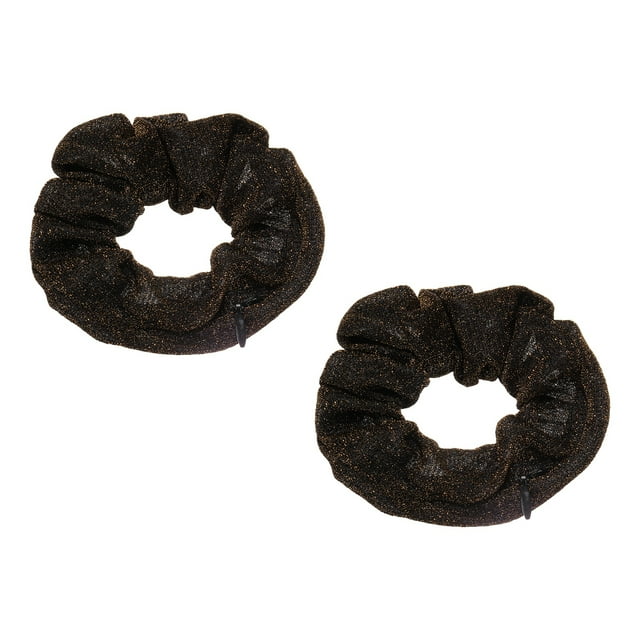 Uxcell 2pcs Diademas con Cremallera de Bolsillo (2 Pulgadas) - Diademas de Brillo y Bandas Elásticas para el Cabello, para Accesorios de Coleta de Niñas y Mujeres, Monedas, Llaves, Marrón