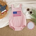 thumbnail image 2 of enyan 4th of July Infant Baby Girls Romper Independence Day Outfit Newborn 3 6 12 18 Months Girl Jumpsuit Overall Pink,0-3 Months, 2 of 4