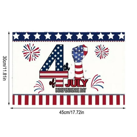 

SLYNSHome 4th of July Patriotic Placemats Decorations Memorial Day America Flag Stars Table Mats Independence Day Red White Blue Party Supplies