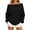 Black, variant on Women’s Off Shoulder Hooded Sweatshirt Long Sleeve Pullover With Pocket,Sizes S-2XL