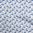 thumbnail image 1 of oneOone Cotton Silk Medium Blue Fabric Christmas Reindeer Lumberjack Sewing Fabric By The Yard Printed Diy Clothing Sewing Supplies 42 Inch Wide, 1 of 6