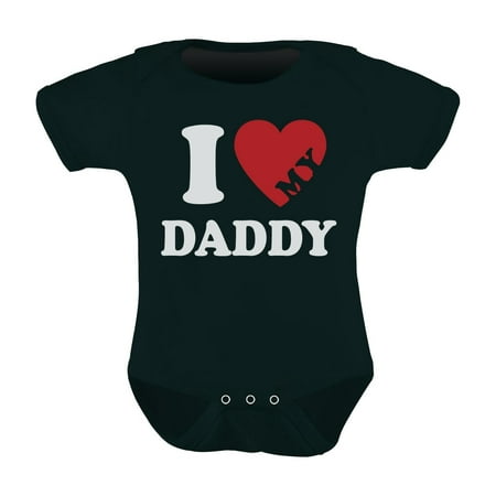 

I Heart Love My Daddy Grow Vest Boy Girl Baby Bodysuit 6M Black