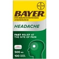 Bayer Headache Aspirin, 500mg Coated Tablets with Caffeine, 100 Count