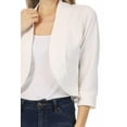 thumbnail image 6 of Women's 2 Pack Casual 3/4 Sleeve Bolero Open Front Cardigan Jacket Work Office Blazer, 6 of 7