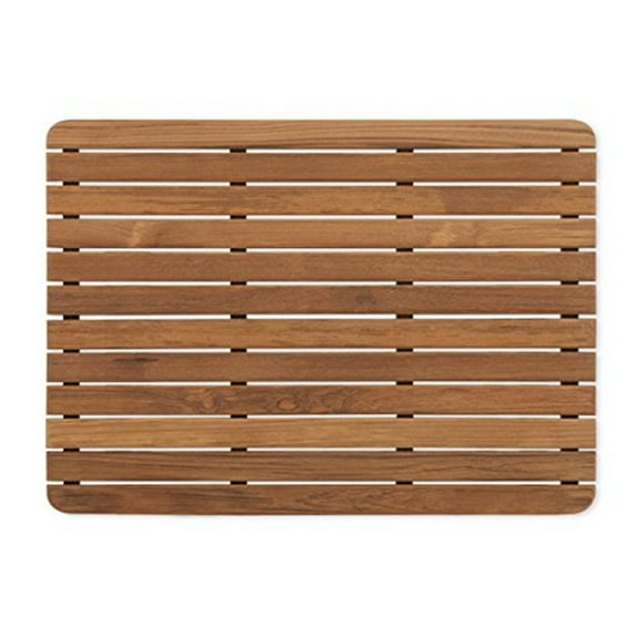 Teakworks4u Plantation Teak Shower Mat Finished with Rounded Corners 25x18
