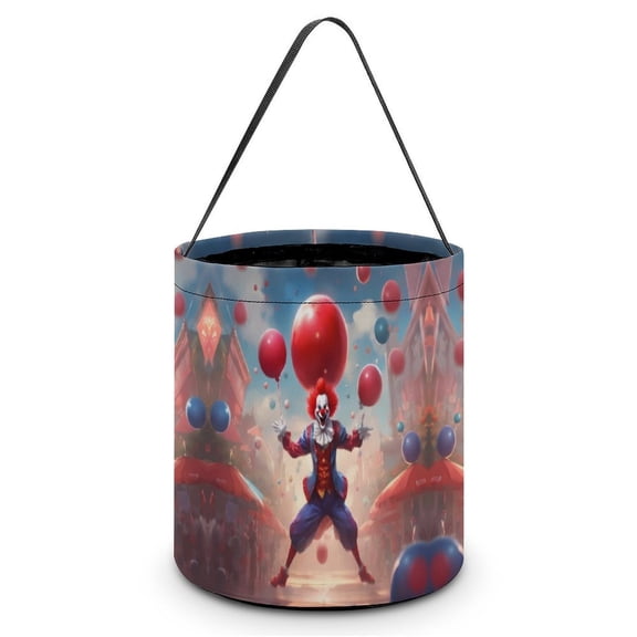 Killer Klowns from Outer Space Clown Halloween Candy Bag, Trick Or Treat Bags - Light Candy Buckets & Tote Bags for Halloween Parties